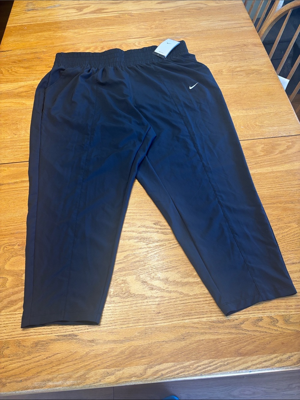 Women’s two piece Nike White Cropped Logo Sweatshirt with Black Nike Track Pants - Picture 9 of 10